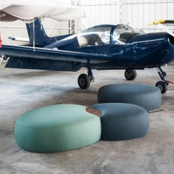 Matera Two Elements Ottoman with Marble Table